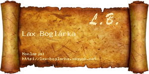 Lax Boglárka névjegykártya